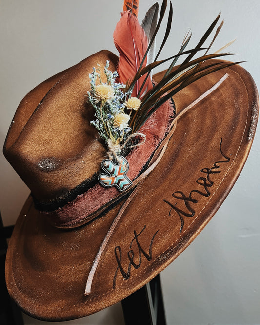 Let Them. Suede Wide Brim Hat- MADE TO ORDER